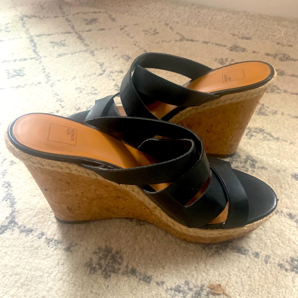 Black wedge sandal